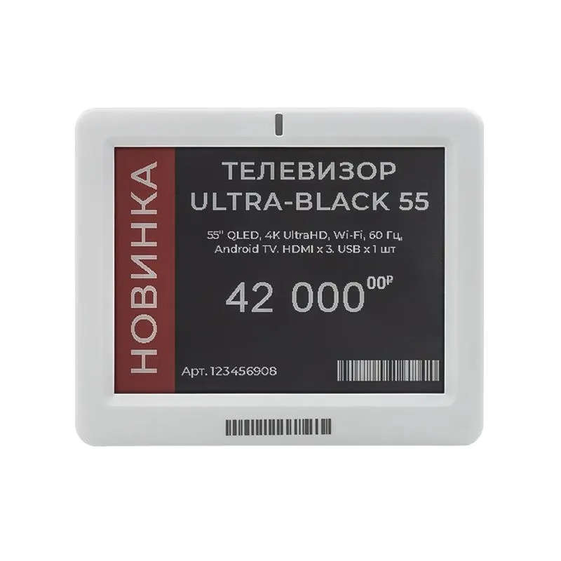 Электронный ценник Meferi label / 4.2'' / white / E-ink / 400*300 / 4 colour / BLE / CR2450 / LabelA Электронный ценник Meferi label / 4.2'' / white / E-ink / 400*300 / 4 colour / BLE / CR2450 / LabelA